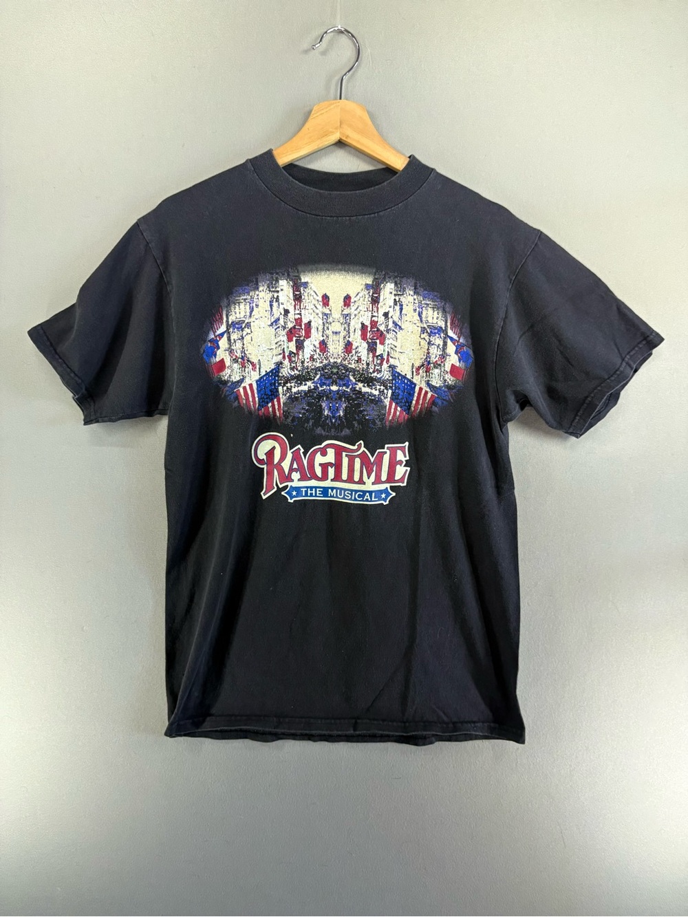 Vintage T-shirt Ragtime Musical Retro Size Medium Black Tultex